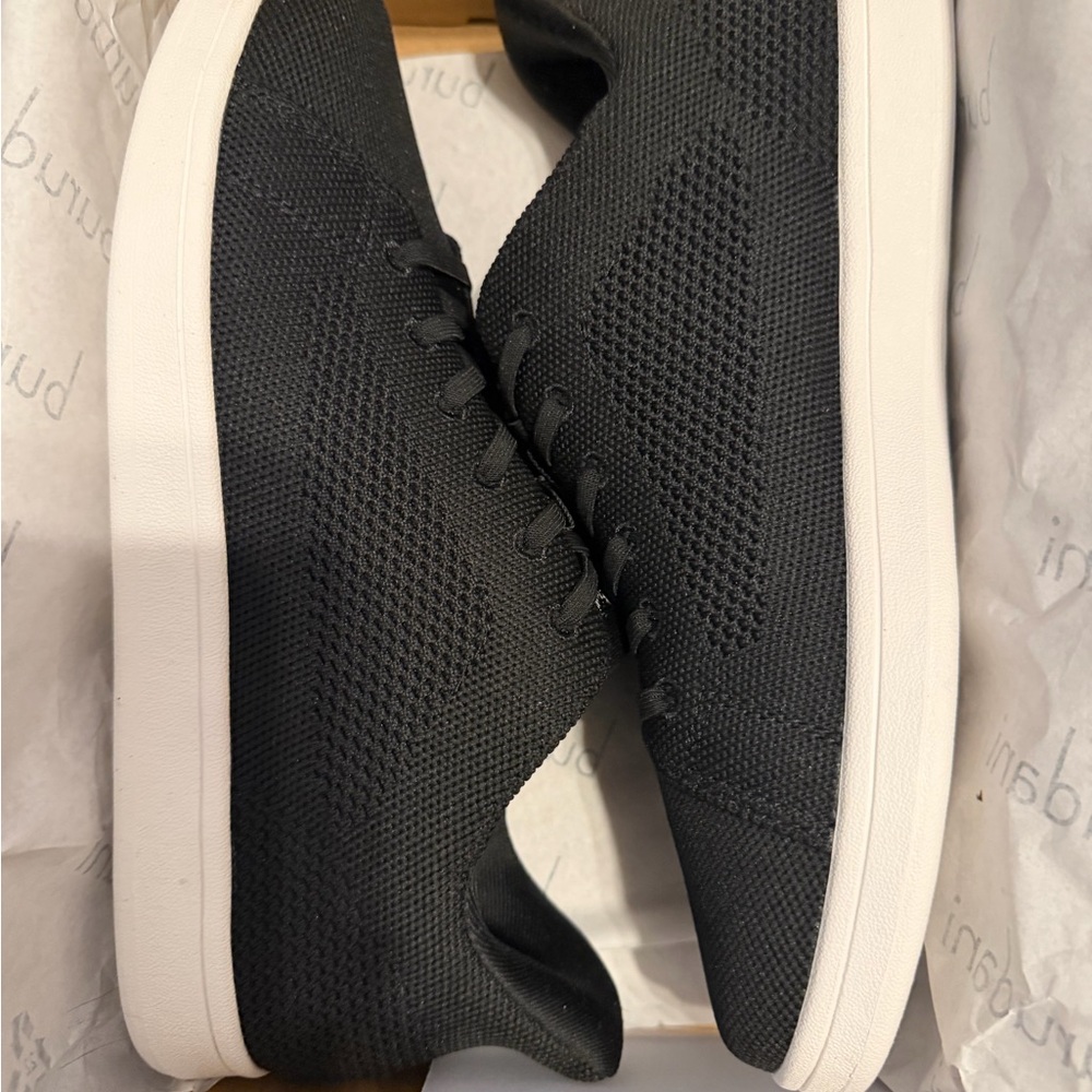 Women's Black Knit Slip-On Loafers with White Sole